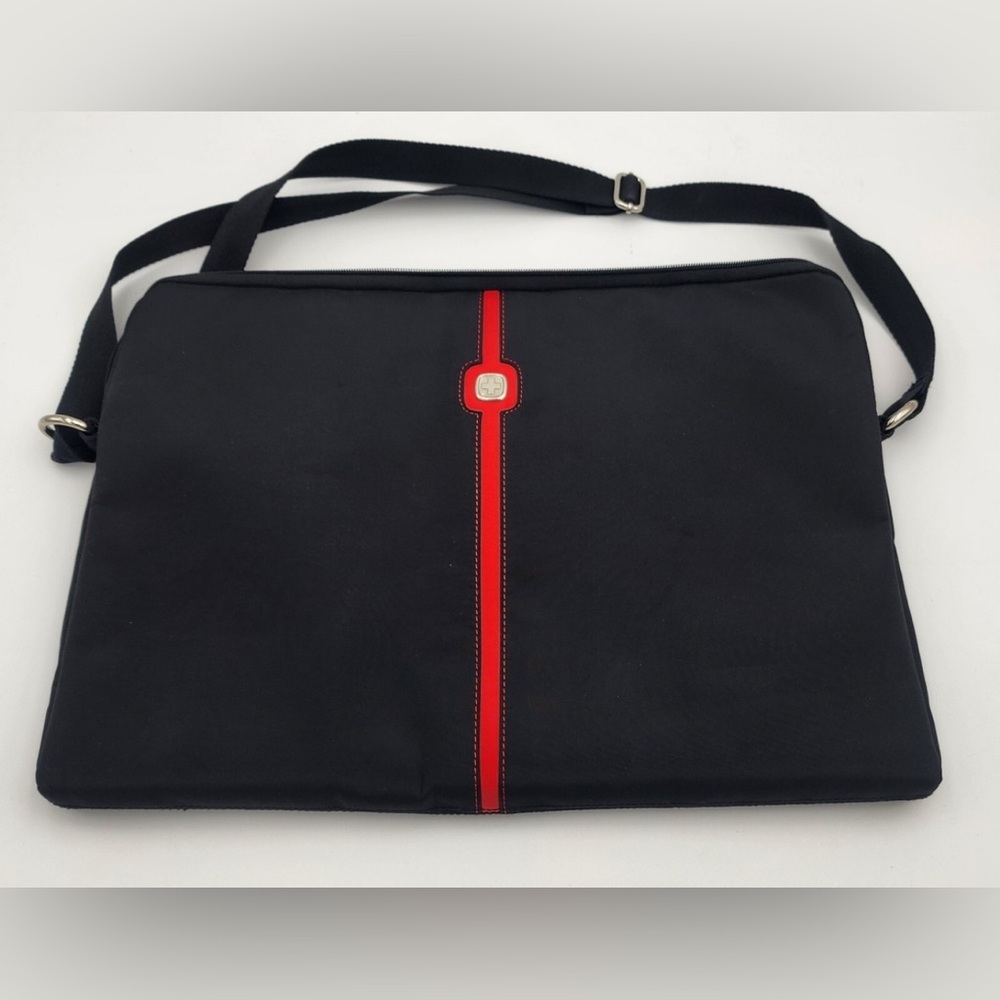 Wenger Black Laptop Bag with Red Stripe